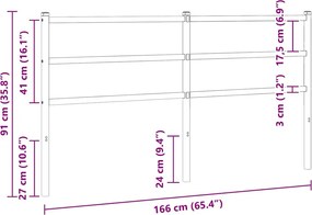 vidaXL Ανταλλακτικό κεφαλάρι Λευκό 160 εκ. Μεταλλικό