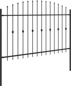 vidaXL Φράχτης με Σπίθες Μαύρο 200 x 130 εκ