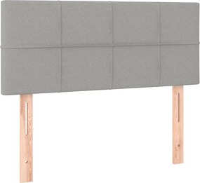 vidaXL Κρεβάτι Boxspring με Στρώμα Ανοιχτό Γκρι 100x200 εκ. Υφασμάτινο