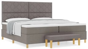 vidaXL Κρεβάτι με ελατήρια με στρώμα Taupe 200 x 200 cm ύφασμα