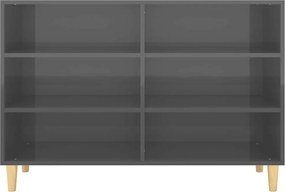 vidaXL Ραφιέρα Γυαλιστερή Γκρι 103,5 x 35 x 70 εκ. από Επεξ. Ξύλο