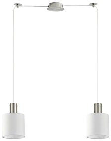 Φωτιστικό Οροφής SE21-NM-4-NM2-SH1 ADEPT TUBE Nickel Matt Pendant White Fabric Shade+ - 51W - 100W - 77-8417