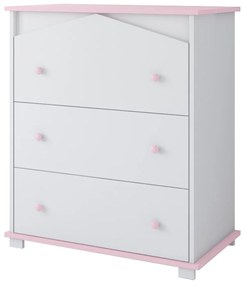 Συρταριέρα  με Αλλαξιέρα  House White + Pink 83x48x97cm  BC20045  BabyCute