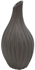 Βάζο Κεραμικό Ριγέ MIG120 19,5x16,5x42cm Dark Grey Espiel Κεραμικό