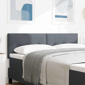 vidaXL LED Κεφαλάρια με κουμπιά Φινίρισμα Γκρι 80 εκ Βελούδο