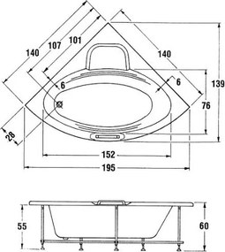 Sanitec Marina 140x140 - Γωνιακή Μπανιέρα