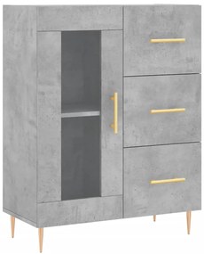vidaXL Ντουλάπι Γκρι Σκυροδέματος 69,5x34x180 εκ. Επεξεργασμένο Ξύλο
