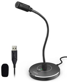 CMTECK επιτραπέζιο μικρόφωνο G009 με εύκαμπτο βραχίονα, omnidirectional, USB, μαύρο