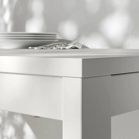 Τραπέζι μεταλλικό Nextdeco με επιφάνεια μοριοσανίδας λευκό Y75 x75 x 75εκ,