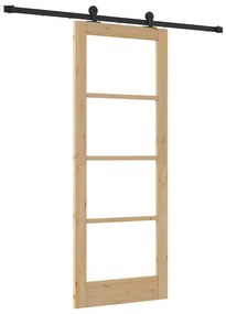 vidaXL Συρόμενη Πόρτα ORKDAL Καφέ 78 x 202 εκ. Ξύλο και μέταλλο