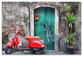 Πίνακας σε καμβά "Red Vespa" Megapap ψηφιακής εκτύπωσης 60x40x3εκ.-GP033-0055