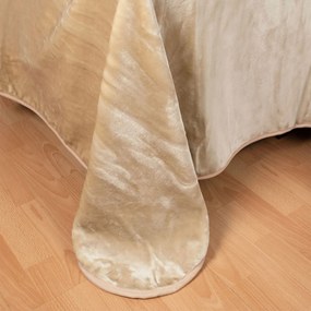 Κουβέρτα Βελουτέ Υπέρδιπλη (220x240) Silk Fashion Velour Μπεζ