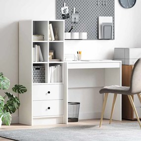 vidaXL Γραφείο με συρτάρι με ράφι με αποθήκευση 2 pcs Λευκό