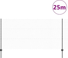 vidaXL Εξωτερική εξάγωνη περίφραξη με στήλη 25 x 1,2 μ Γκρι Δίχτυ
