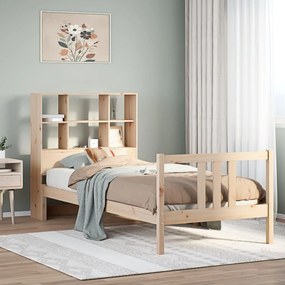 vidaXL Κρεβάτι Βιβλιοθήκη Χωρίς Στρώμα 75x190 εκ Μασίφ Ξύλο Πεύκο
