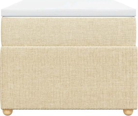 vidaXL Κρεβάτι Boxspring με Στρώμα Κρεμ 90x200 εκ.Υφασμάτινο