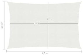 vidaXL Πανί Σκίασης Λευκό 2,5 x 4,5 μ. από HDPE 160 γρ./μ²