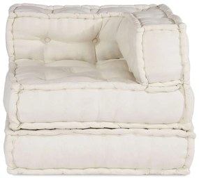 Modular Pouffe Cream 70x70x54 ύφασμα - Κρεμ