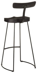 Bar Stools 2 τεμάχια Μαύρο 49x43x103 cm Στερεό ξύλο Mango 4013515