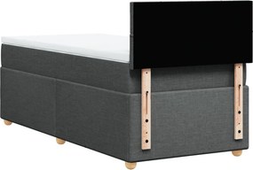 vidaXL Κρεβάτι Boxspring με Στρώμα Σκούρο Γκρι 90x200 εκ. Υφασμάτινο
