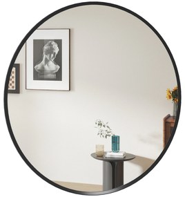 HOMCOM Καθρέφτης τοίχου, μοντέρνο σχέδιο, Φ61 cm, Μαύρο