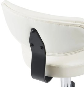 Καρέκλα γραφείου τροχήλατη Mafeshi  pu σε λευκή απόχρωση 45x44x70-82εκ 45x44x82 εκ.