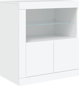 vidaXL Μπουφές με Φώτα LED Λευκός 60,5 x 37 x 67 εκ.