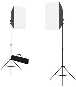 vidaXL Φωτιστικά Studio Επαγγελματικά 2 τεμ. Μαύρα 40x60 εκ. Ατσάλινα