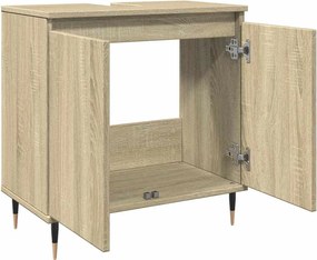 vidaXL Ντουλάπι Μπάνιου Sonoma Δρυς 58 x 33 x 60 εκ. από Επεξεργ. Ξύλο