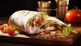 Σετ των 2 Intra Συλλεκτικό Ξύλινο Παζλ Plywood 4mm - Ψητό περιτύλιγμα κοτόπουλου με φρέσκα λαχανικά Σε Ξύλινο Κουτί - Διαστάσεις: 10x10 cm – 25 κομμάτια