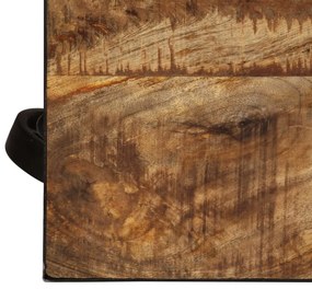 Τραπεζάκι Σαλονιού με Ρόδες 100x60x26 εκ. από Μασίφ Ξύλο Μάνγκο - Καφέ