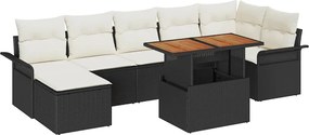 vidaXL Σετ Καναπέ Κήπου με αποθήκευση 8 pcs Μαύρο Πολυ ράταν