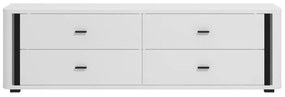 Έπιπλο τηλεόρασης YORK 4F Λευκό - Μαύρο ματ 177x40x52εκ. 177x40x52 εκ.