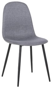 DINING CHAIR LEONARDO  GREY FABRIC &amp; BLACK METAL LEGS 42x49,5x89Hcm.