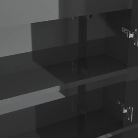 vidaXL Ντουλάπι Μπάνιου με Καθρέφτη 80x15x60 εκ. Λαμπερό Γκρι από MDF