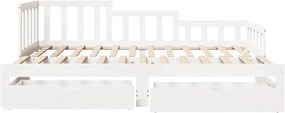 vidaXL Καναπές Κρεβάτι Συρόμενος Χωρίς Στρώμα 90x190 εκ. &amp; Συρτάρια