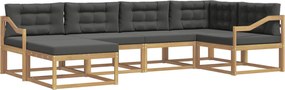 vidaXL Σειρά Καναπέ Εξωτερικού 5 pcs Άσπρο και Ανθρακί Πολυεστέρας