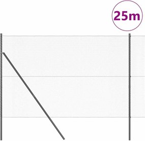 vidaXL Στύλος Περιφράξεων Γκρι 25 x 1,5 μ (πλέγμα 13 χιλ.) Ατσάλι