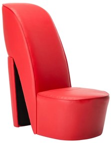 vidaXL Κάθισμα Γόβα Κόκκινο από Συνθετικό Δέρμα