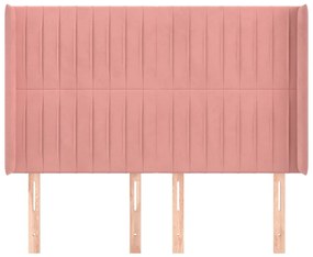 vidaXL Κεφαλάρι με Πτερύγια Ροζ 147x16x118/128 εκ. Βελούδινο