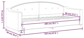 Καναπές Κρεβάτι Μαύρος 80 x 200 εκ. Υφασμάτινος - Μαύρο