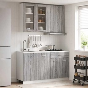 vidaXL Μονάδα κουζίνας LYON 4 pcs Γκρι Sonoma Επεξεργασμένο Ξύλο