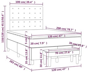 Κρεβάτι Boxspring με Στρώμα Καπουτσίνο 120x200εκ.από Συνθ.Δέρμα - Καφέ