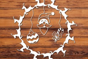 Σετ των 2 Intra απο ξύλο plywood 3mm-4mm πάχος Χριστουγεννιάτικο 3d Paper Cut Δίασταση 1200x1200 cm INTRAFABR-33898463