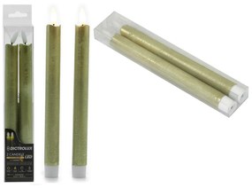 Κερί LED Χρυσό Φ2.2cm Σετ 2Τμχ