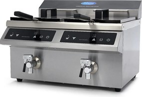 Deep Fryer - 2 x 8L - 2 Baskets - with Drain Tap - Induction