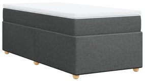 vidaXL Κρεβάτι Boxspring με Στρώμα Σκούρο Γκρι 80x200 εκ. Υφασμάτινο