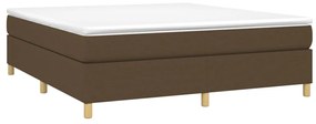 vidaXL Κρεβάτι Boxspring με Στρώμα Σκούρο Καφέ 160x200 εκ Υφασμάτινο