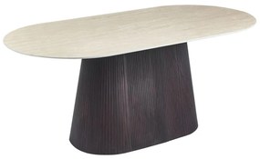 ΤΡΑΠΕΖΙ ΟΒΑΛ CATER HM18320 ΚΕΡΑΜΙΚΟ TOP ΟΨΗ ΤΡΑΒΕΡΤΙΝΑΣ-MDF ΒΑΣΗ 180x90x74Υεκ