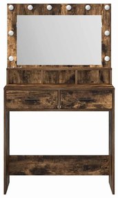 vidaXL Κομοδίνο Καπνιστή δρυς 79 x 41 x 135 cm Επεξεργασμένο ξύλο